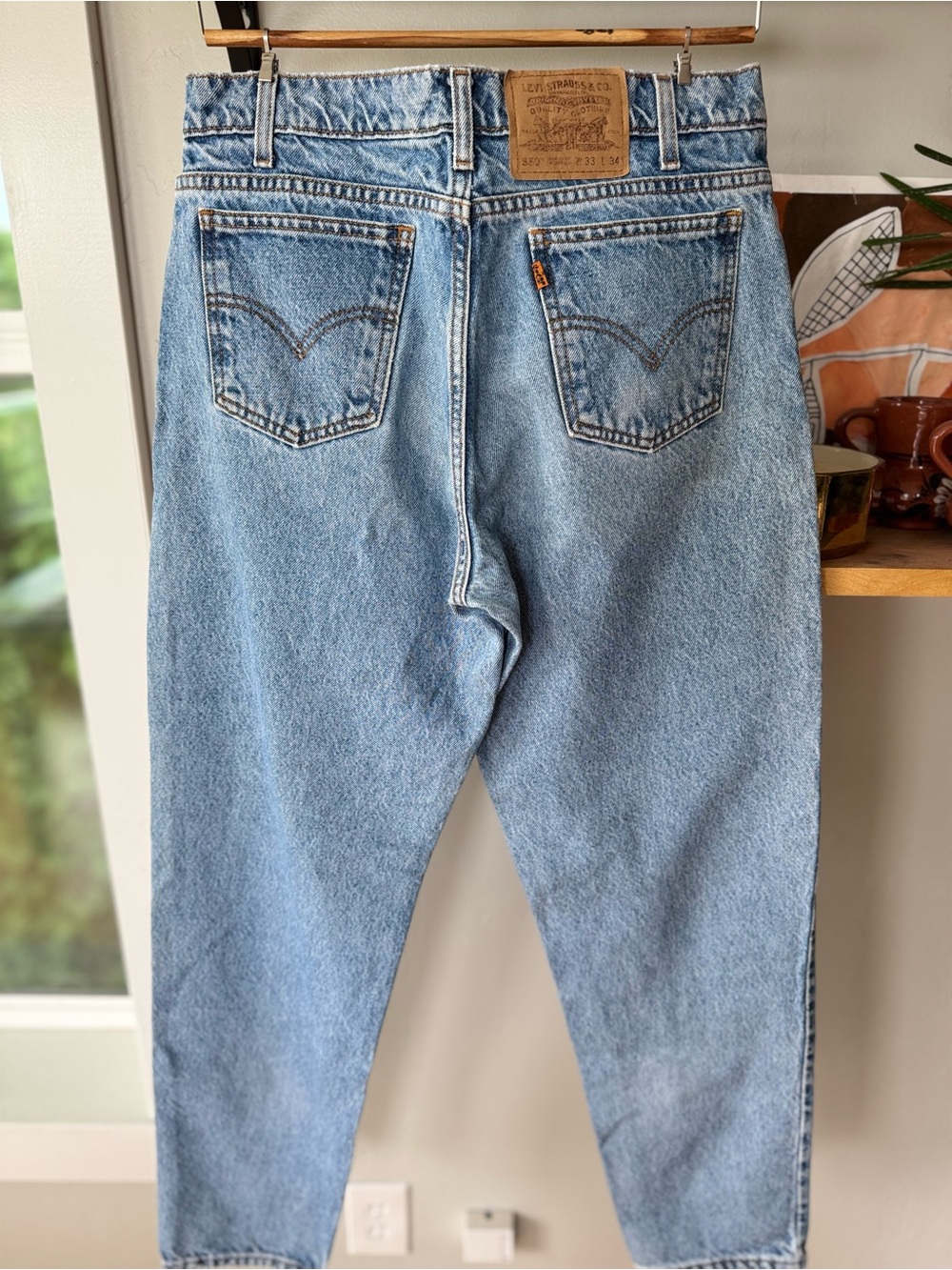 Vintage 90s Levi’s 550 Orange Tab Denim Relaxed Fit Tapered Leg Jeans 33 x 34
